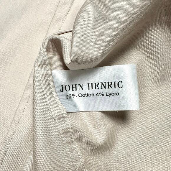 John Henric | Men | Beige Zip Up Safari Over-Shirt Jacket | Size EU 39 Medium - Picture 9 of 11